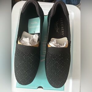 Skechers Martha Slip-On Knit Moccasins - Black